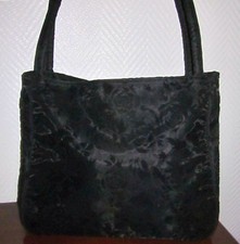 Shopper Bag Henkeltasche Schulter Tasche Ausbrenner Prägung h m Blumen schwarz 