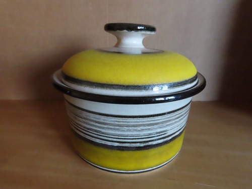 Schale mit deckel gelb - schale, braun