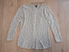 Mango Pullover, Zopfmuster, beige, Gr. L, guter Zustand!