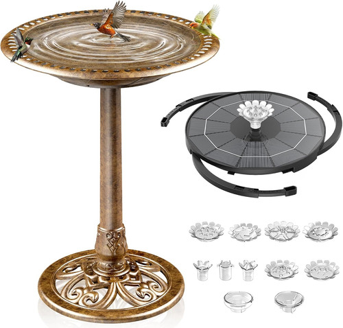 Vogelbad mit solarbrunnen - mit, für