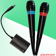 2x Sony Playstation 2 Singstar Mikros + Adapter Mikrofone PS2 PS3 Mikrofon