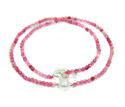 Erdbeerquarz kette 925 silber - kette,