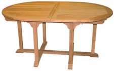 Premium XXL Teak Ausziehtisch oval Tisch Gartentisch Teakmöbel ausziehbar 220 cm