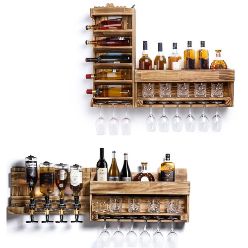 Weinregal holz wandbar - holz,
