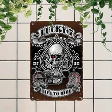 Blechschild Lucky Live to Ride