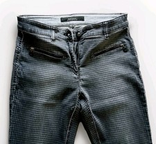 Zerres Damen Stretch  Jeans  Straight Leg  Schwarz Grau Kariert Gr.38 