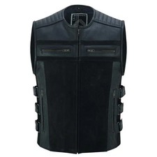 Herren Biker Lederweste