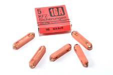 5x KFZ-Sicherung von AKA VEB aus Keramik, 16 A,  6 x 25, Trabant Wartburg, NOS