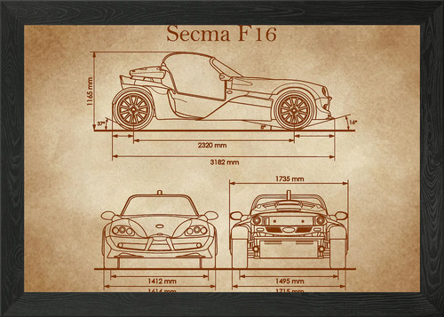 Secma f16 bauplan - secma, gerahmt