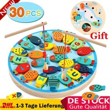 Holz Fische Angeln Spiel Holzspielzeug Motorik Spielzeug für Kinder ab 2 3 Jahre