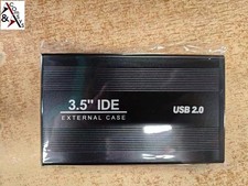 Festplattengehäuse 3,5 Zoll Extern IDE Festplatte Gehäuse HDD USB 2.0 Schwarz