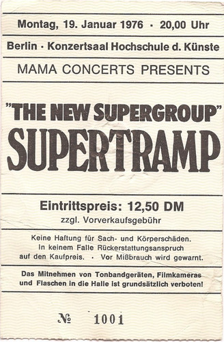 Supertramp concert 1976 - supertramp, in