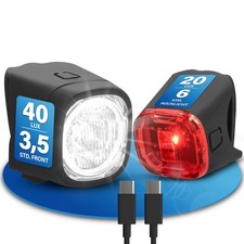 Beleuchtungsset Fahrradlicht FISCHER Akku SQUARE 40/20 Lux Front & Rücklicht