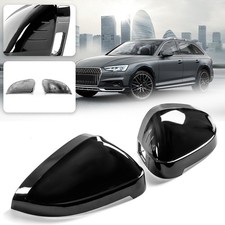 Schwarz Spiegelkappen Kappen Gehäuse Für AUDI A5 F5 A4 B9 Avant mit SideAssist