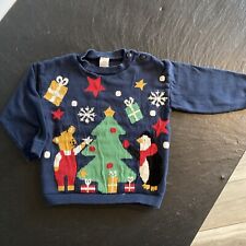 HM H&M Baby Pullover | Gr. 86 | Blau | Weihnachtspulli | Weihnachten