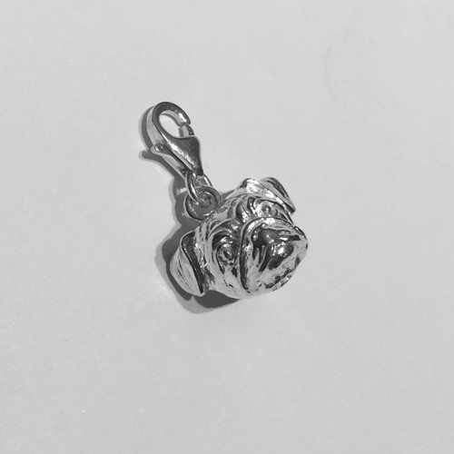 Mops kopf sterling silber - kopf,
