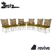 6er Garnitur Bretz Ohlinda Stoff Stuhl Grün midsummer oliv bunt Blumenmuster
