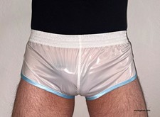 racer Shorts L Sprintershorts Polyamid wetlook shiny Glanzshorts wie Nylon