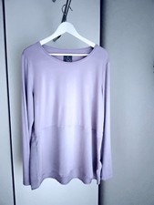 elegantes T-Shirt in helllila mit Satin von Lieblingsstück Gr. 44