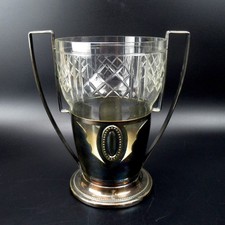 WMF Pokal / Vase Metall versilbert + Glaseinsatz um 1900 Antik Art Nouveau