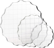 Acrylstempelblock Transparent Gitter Rund 3 Stück