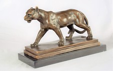 BRONZE SKULPTUR  LÖWIN LION MARMORSOCKEL LÖWE