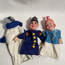 Kasperlepuppen vintage Handpuppen Gummikopf 3 Stück konvolut