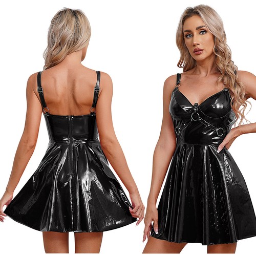 Damen lackleder mini kleider - damen,
