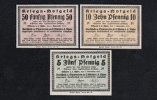 aus Sammlung S-W-E Lot 3 x OSTHEIM 5 10 50 Pfennig 1918 Reihe Verkehrsausgaben ✔