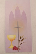 Goldene Kommunion Glückwunschkarte Grußkarte mit Umschlag Kelch Trauben NOS