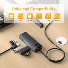iDsonix USB 3.0 Hub 4 Port Splitter Adapter mit Aktiv Netzteil Verteiler für PC