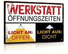 Blechschild werkstatt - blechschild,