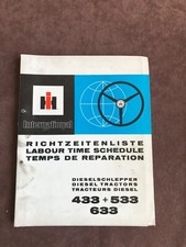 Richtzeitenliste IHC International Schlepper 433 533 633 9/1975