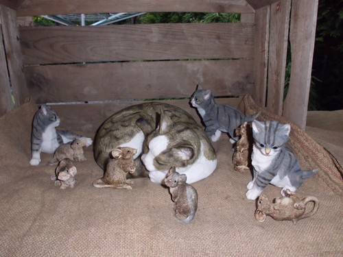 Deko katzenfamilie katze - deko,