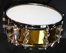 Namdemun Drums    14" mal 5,5"  Stahl Snare Drum mirror gold elektro-beschichtet