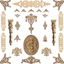 Holz Verzierung Ornament Schnitzerei  Möbel Deko Tür Schrank Ecke Retro Antik