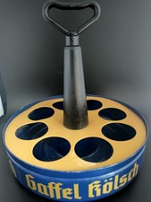 Gaffel Kölsch Tablett Kranz für 8 Biergläser | Bierträger | Metall