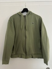 Lacoste Sport Kapuzenjacke Hoodie Olivgrün L Reißverschluss Logo Krokodil