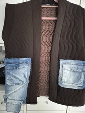 Sexy Woman Weste Schokobraun mit Jeanstaschen38-42 M L Must have  Steppweste 