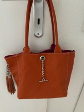 Handtasche orange/pink Echleder Wildleder