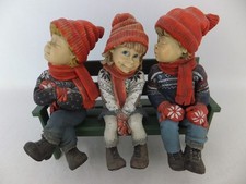 3 Figuren CANDY DESIGN NORWAY - 1 Mädchen + 2 Jungen auf Bank - Carl Larsson