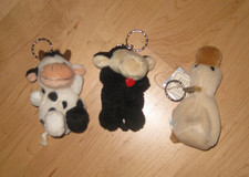 NICI 3 X Schaf Kuh Ente  Schlüsselanhänger  Beanies 9 cm lang unbenutzt