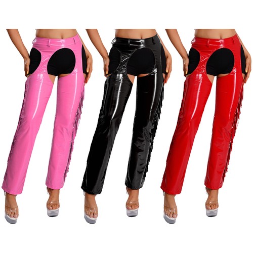 Damen chaps leder lack cowboy - chaps,