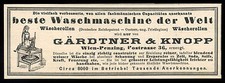 Alte Reklame 1887 beste Waschmaschine der Welt Gärdtner & Knopp Wien-Penzing
