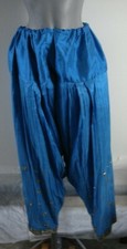 Karneval Haremshose glänzend Orienthose Harem Kostüm Türkis Gold Gr. One Size .D