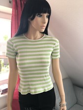 Honey T-Shirt Ringelshirt stretchy grün weiß Gr. M maritim Strandkorb