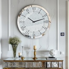 Wanduhr silber groß - , 60cm