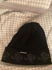 Sportalm Damen Mütze Neu Schwarz Glitzer Logo Merino Wolle Mix Austria