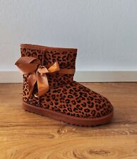 Super süße Winter Boots Damen Winterstiefeletten Leoparden-Muster braun Gr. 36