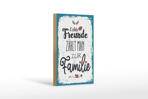 Holzschild echte freunde - holzschild,